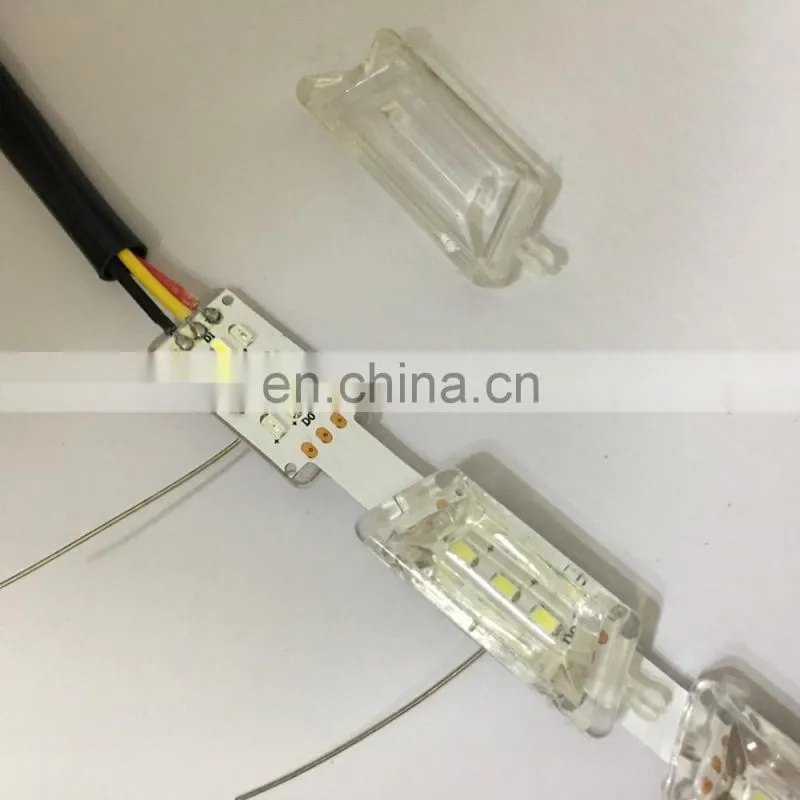 2017 HOT 60cm crystal extendable led flexible drl with flow turn signal 16leds white amber car daytime running light headlight
