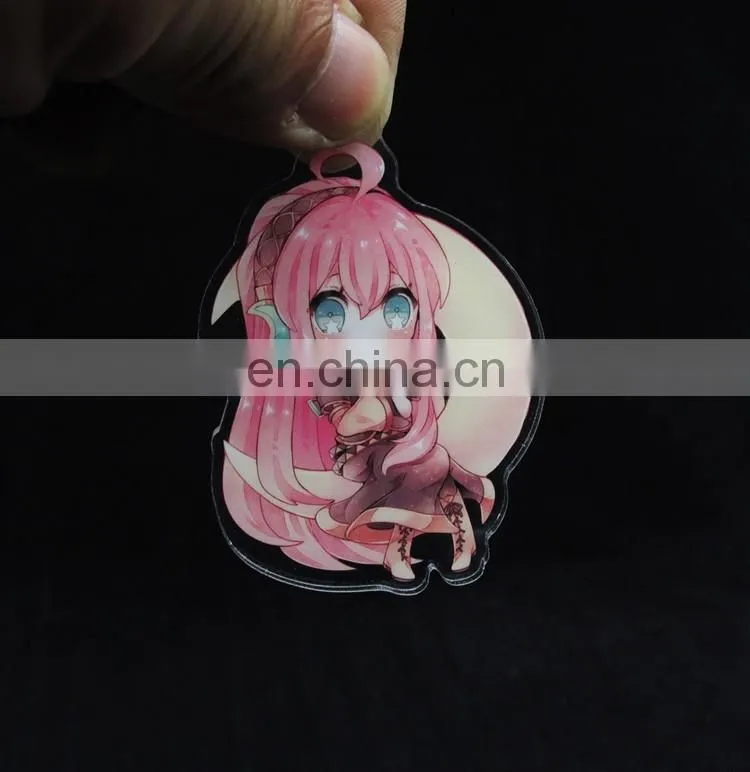 Beautiful customize promotion photo printed acrylic keychain