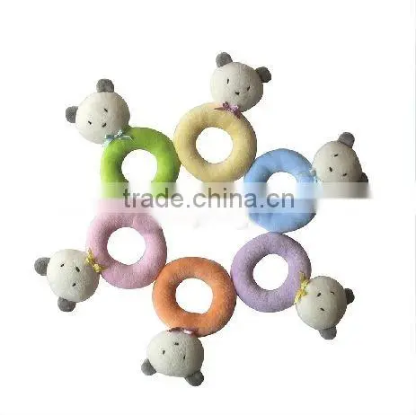Soft bear plush baby rattle toys