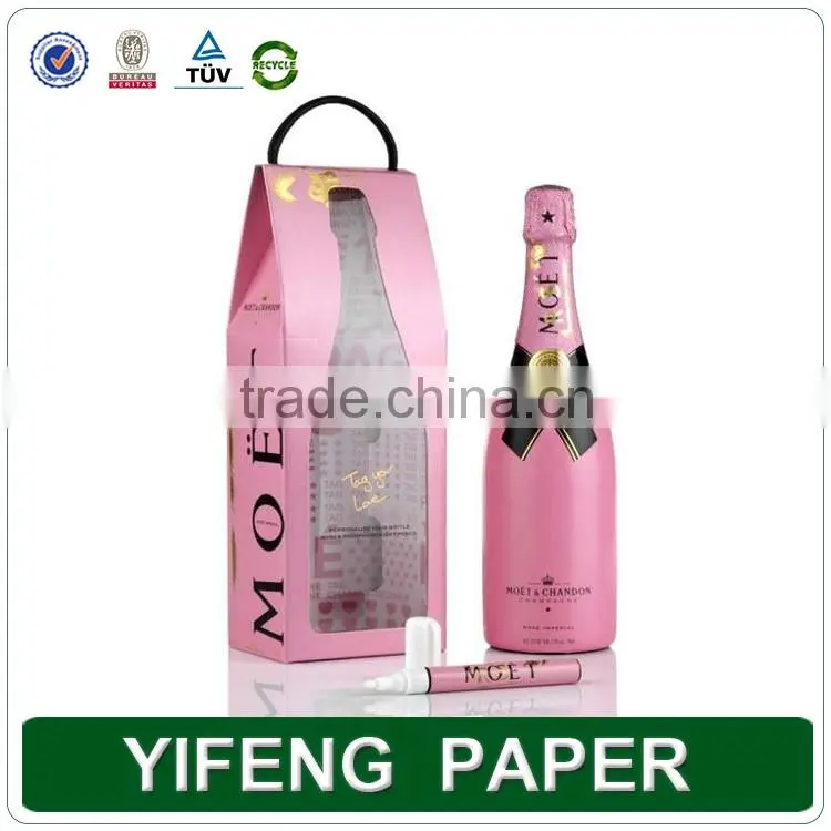 Trade Assurance Supplier Wholesale Fashion paper packaging Wine bottle box/ flip top paper wine box with magnetic catch