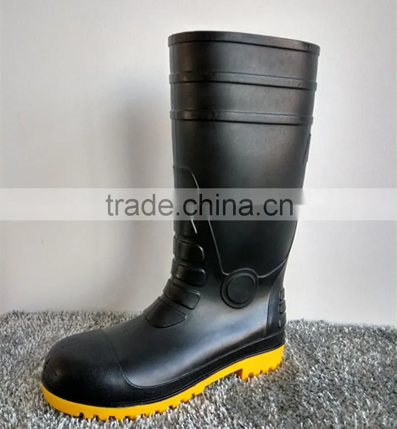 black 100% waterproof rain boots rubber rain boots