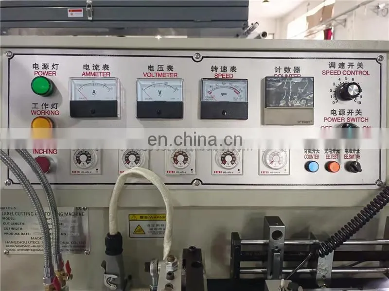 WS586 WING SINGA Automatic multi functional ribbon polyester satin fabric label cutting and folding machine with end mitre fold