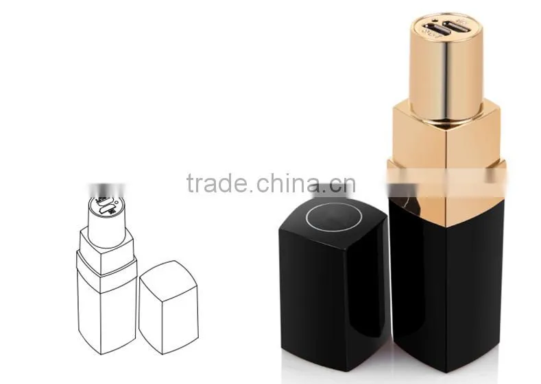 Channel lipstick power bank 3000mah rechargeable battery li-ion china goods