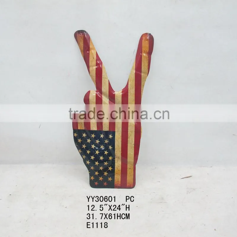 hands shape embossed tin sign, metal wall decor