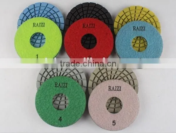 floor five step resin dry concrete polishing pads