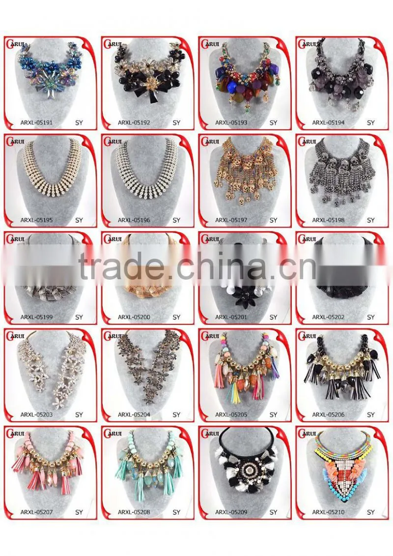 latest jewelry fashion Alloy gold charming chain tassel wholesale chunky statement necklace