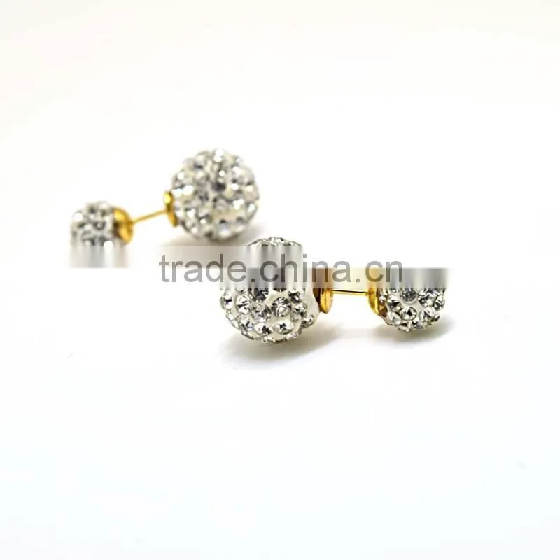 High Quality Jewelry Saudi Gold Jewelry Necklace Double Hoop Crystal Jewelry Set