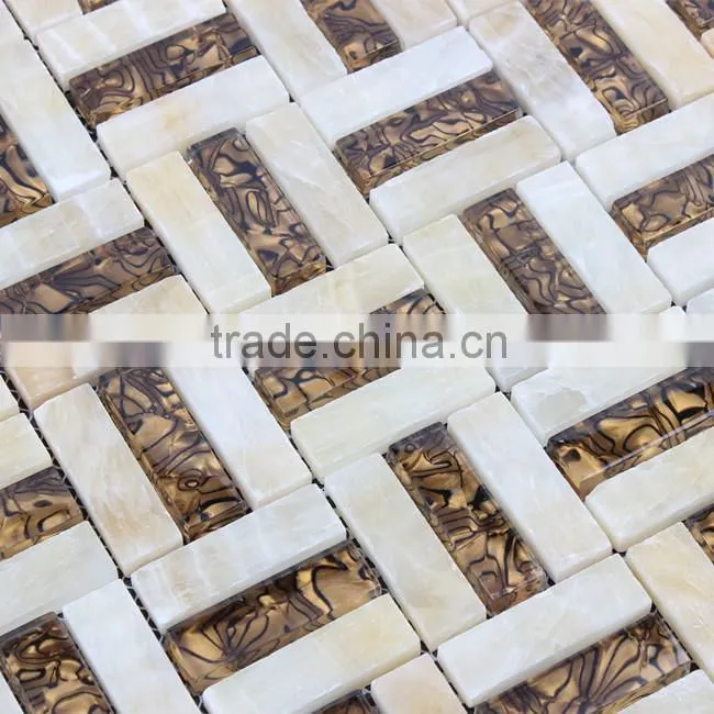 Natural mix color mosaic stone tile