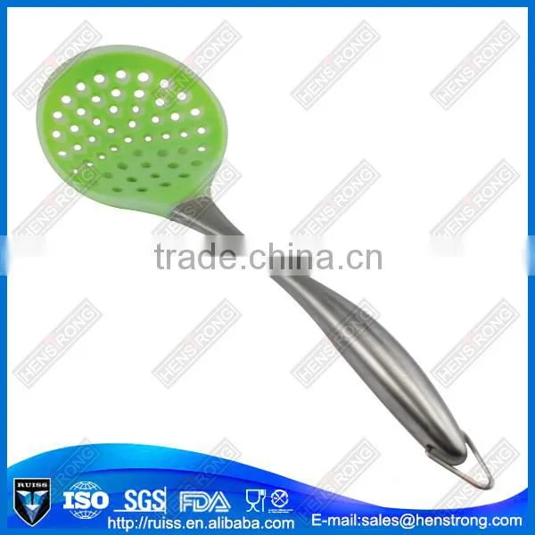 Silicone different type of ladle spoon with stainless steel handle