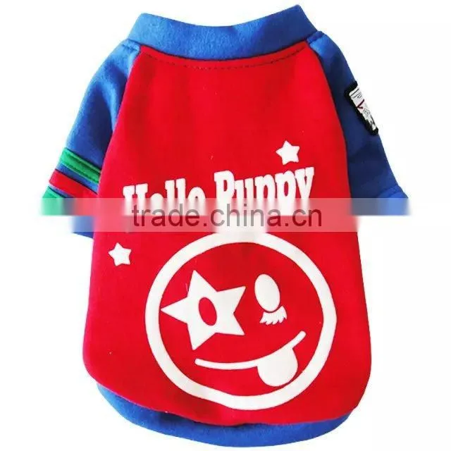 Spring/Autumn/Winter Blue Fabric Dog Smiling Sweater Pet Apparels