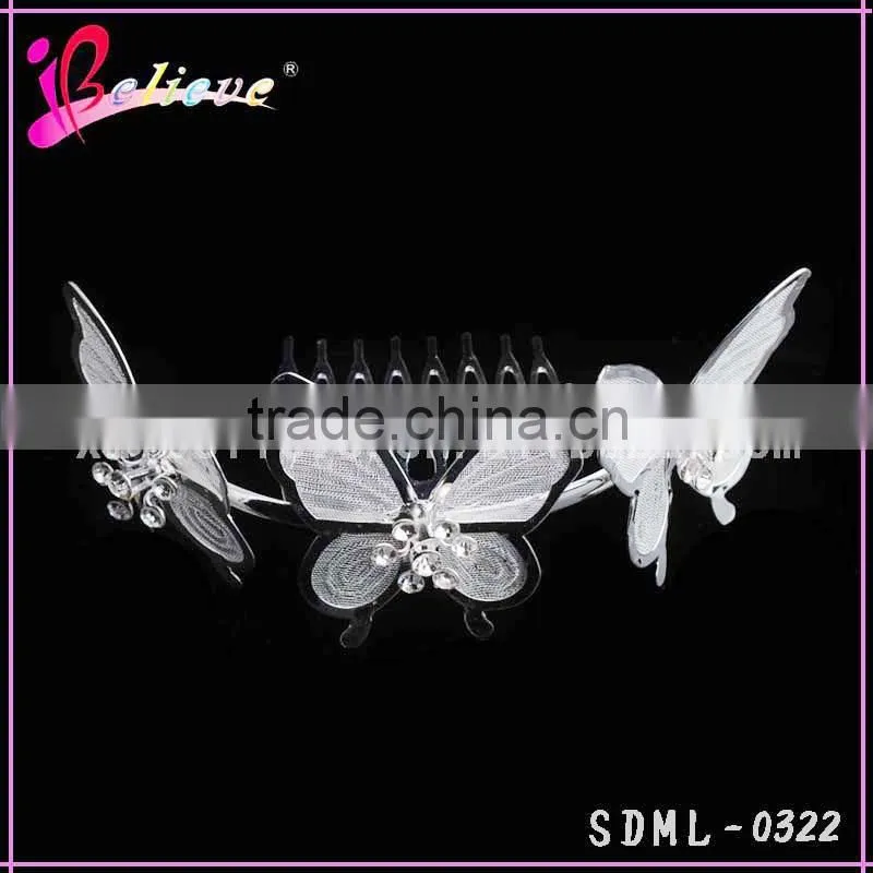 Chinese manufacturer metal butterfly hair jewelry wholesale hair comb butterfly hair accessories