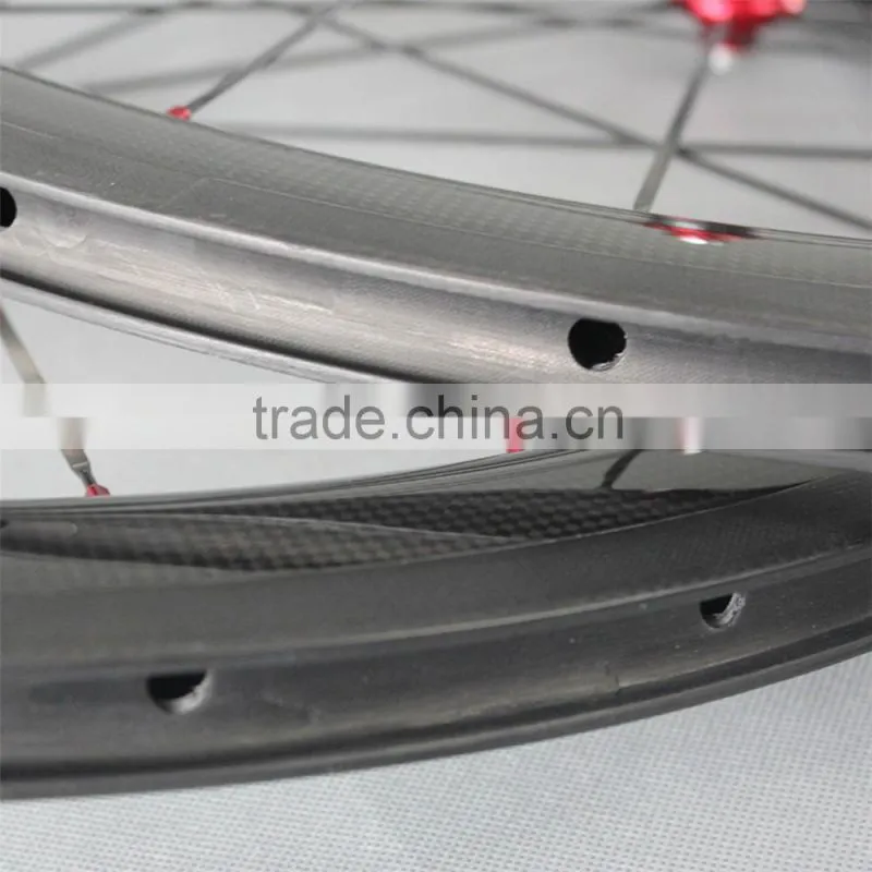ICAN logos cheap OEM carbon wheels 50mm clincher Road Bike red hub