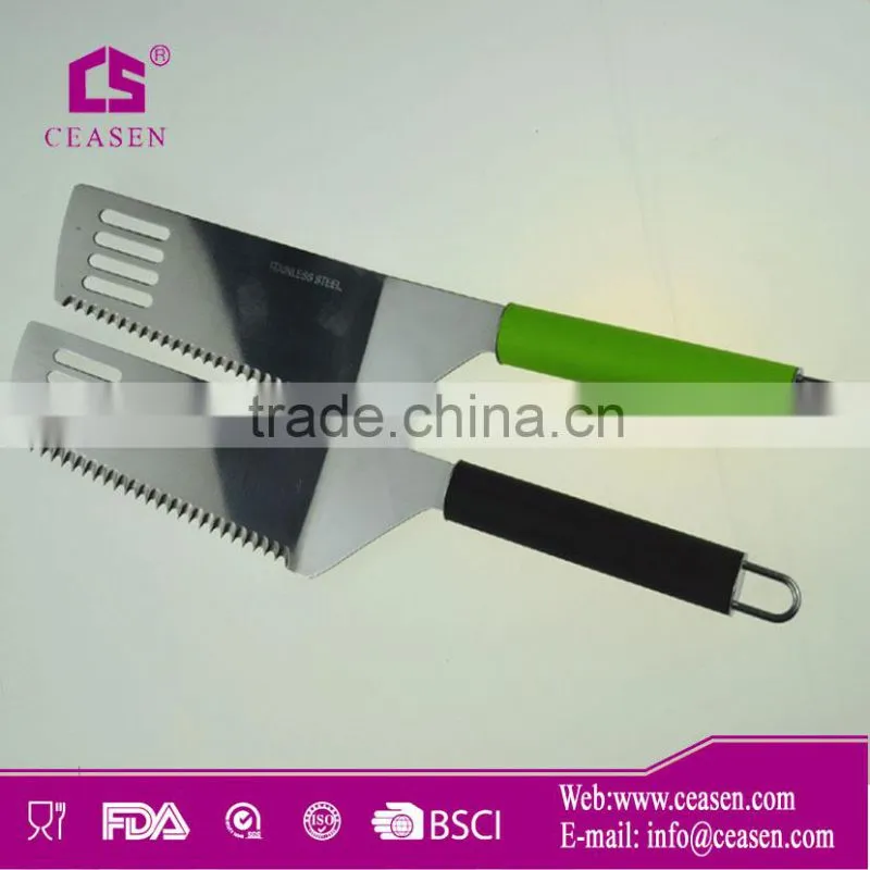 Stainless steel cake server with TPR handle