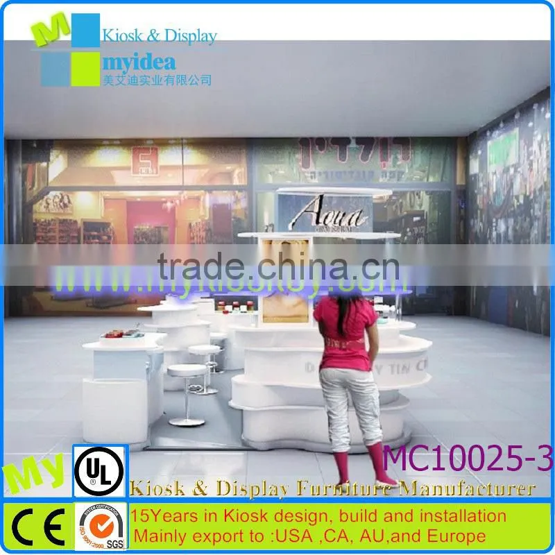Customized fashion cosmetic display shelf pdq counter top