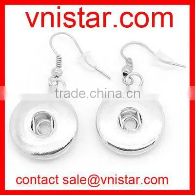 Vnistar metal snap button earrings with black tassels dangle interchangeable wholesale NE011-2