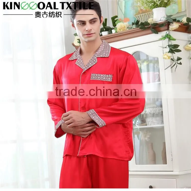 100% Silk Satin Sleepwear,Hot Sexy,men Silk Nighty Sleepwear