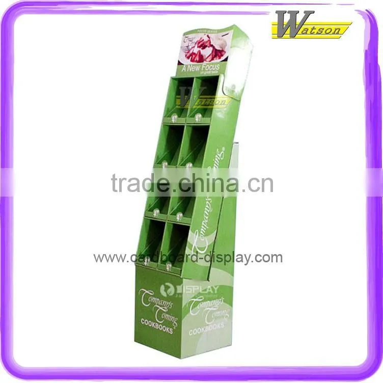 hot sale good quality grid design cardboard display stand for book