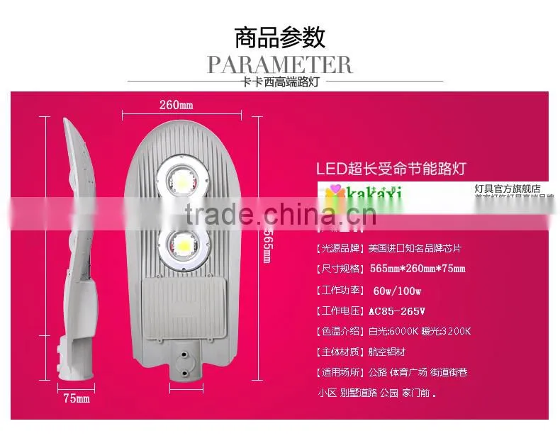 Snake Type LED Streetlights 60w 80w 100w PI65 LED Street Lights Garden Stadium Lights Factory Lamp