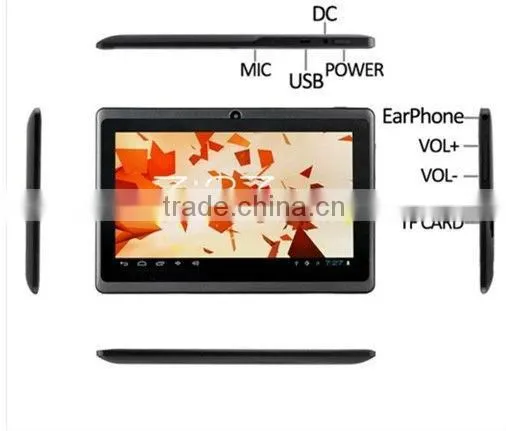 top sell Allwinner A13 7 inch capacitive touchscreen tablet Android 4.1 with wifi two cameras