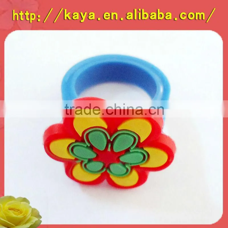 Beautiful and lovely soft pvc fashion toy rings