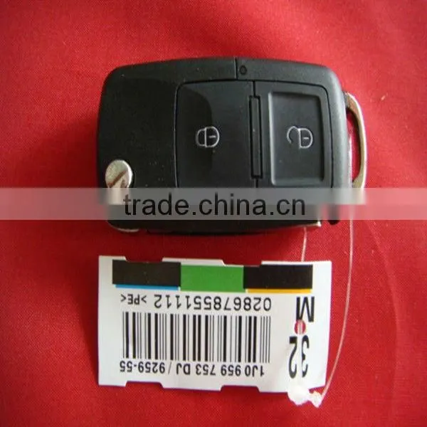 Tongda Hot sale remote key shell for VW fold 2 button