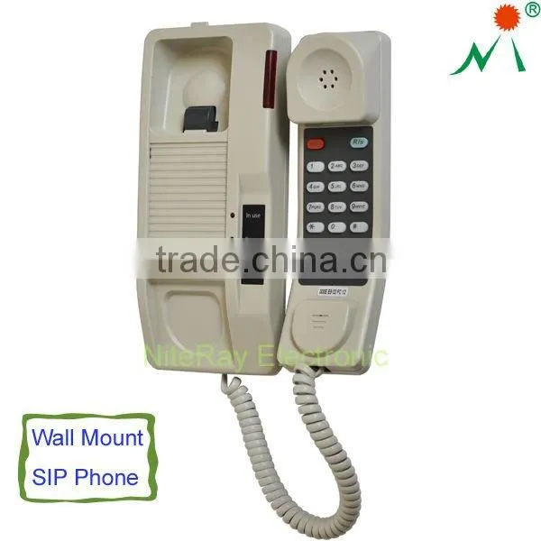 Slim telephone wall mounted hotel phone with ip