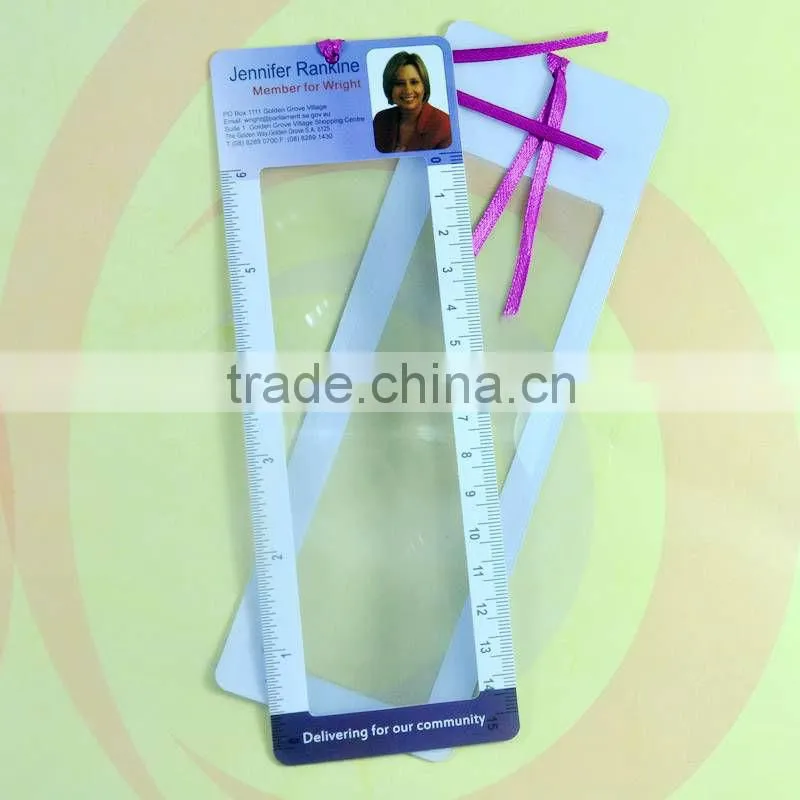 New gift idea PVC magnifier bookmark printing your name cards