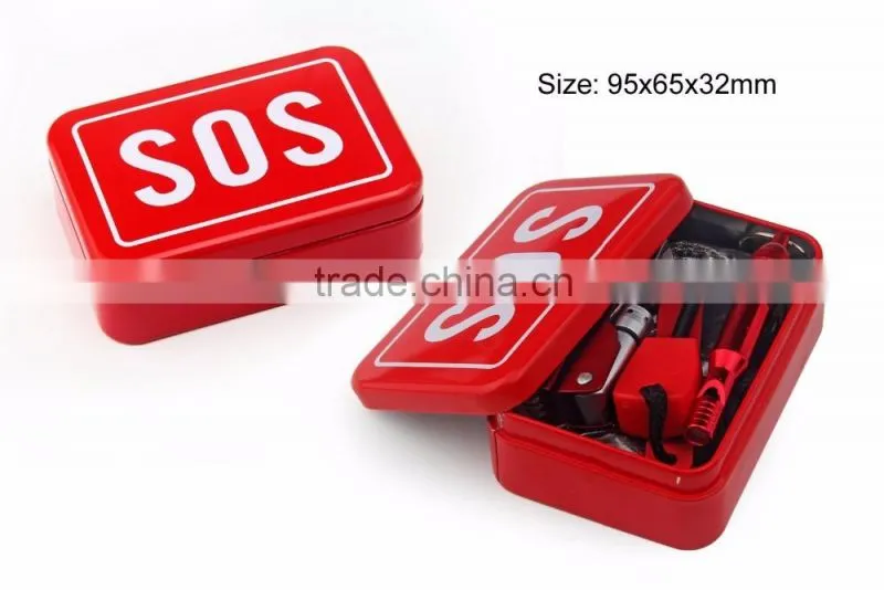 2016 portable SOS camping survival kits self help emergency gear tool box set wholesale hot