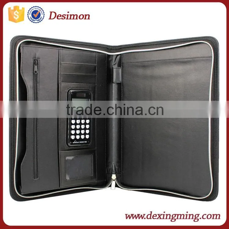 A4 Business Folder Leather/PU Fashionable Cheap Leather Portfolio/ travel portfolio bulk buy