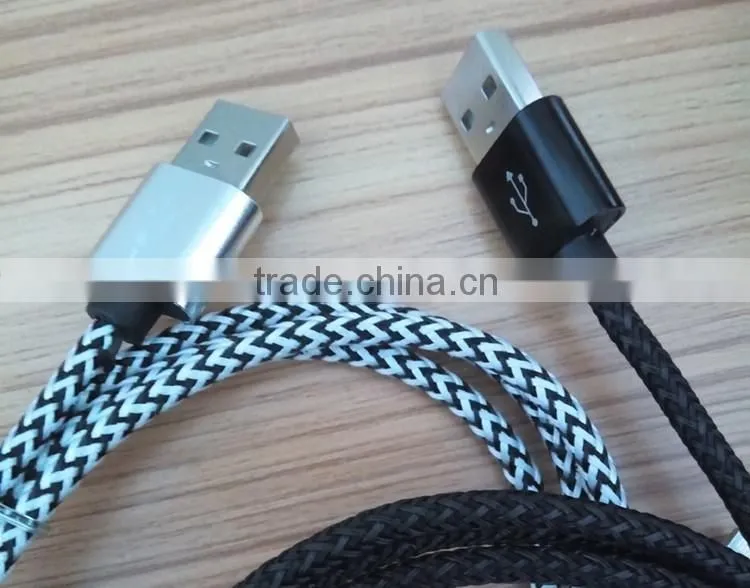 3ft nylon braided usb cable micro usb to mini din cable for iphone charger usb cable