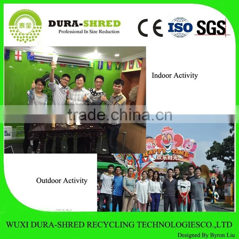 Dura-shred special designed tires and wood shredder machine