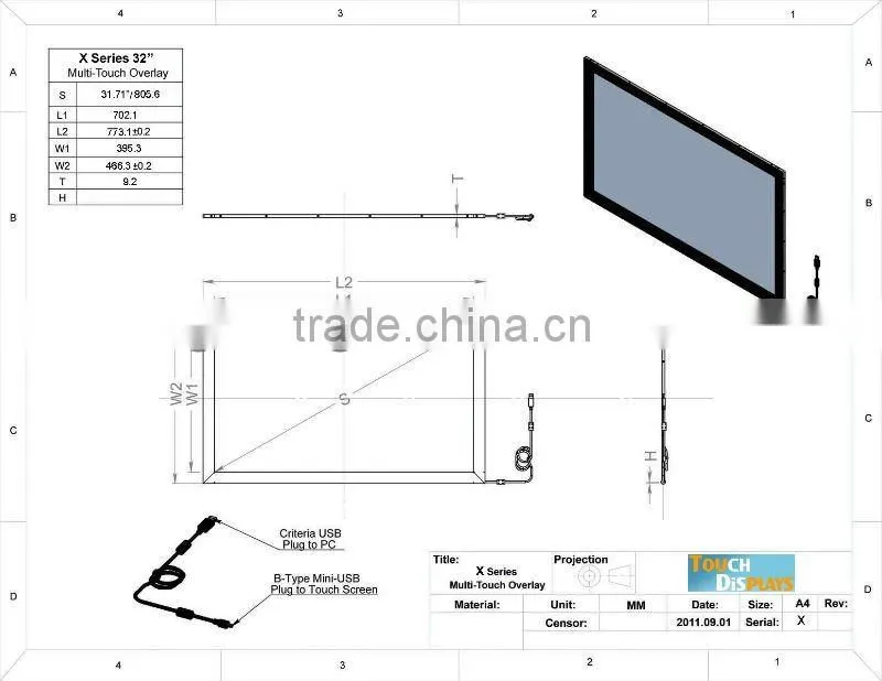 32 inch usb touch screen film