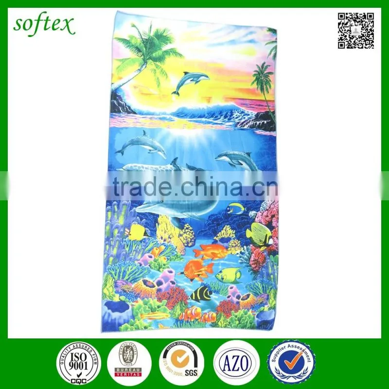 2016 hot design custom animal print microfiber beach towel wholesale