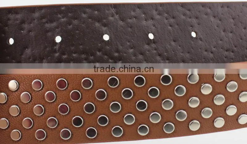 Women FULL flat metal fashion PU beaded belts with shiny rhinestone accessories for jeans
