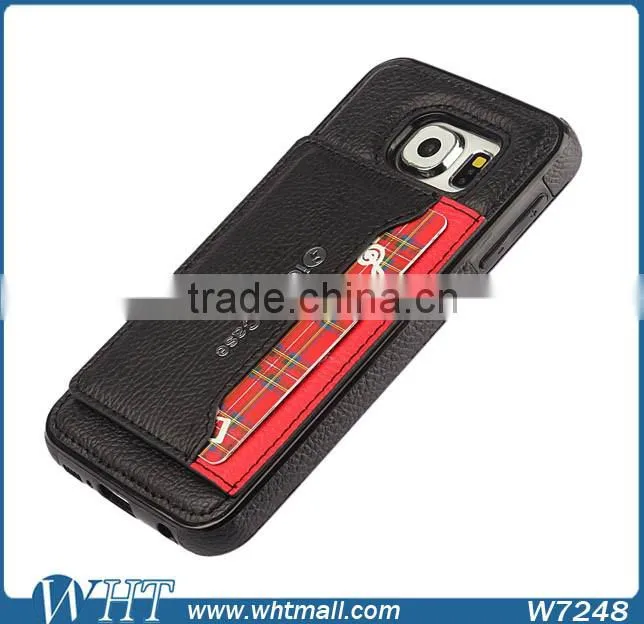 Mobile Phone Accessories Luxury Leather Card Case for Samsung S6