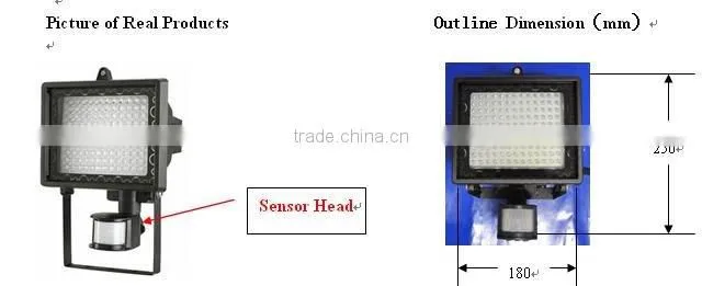 8W LED Sensor Lamps Motion Sensor LED Flood lights CE/RoHS