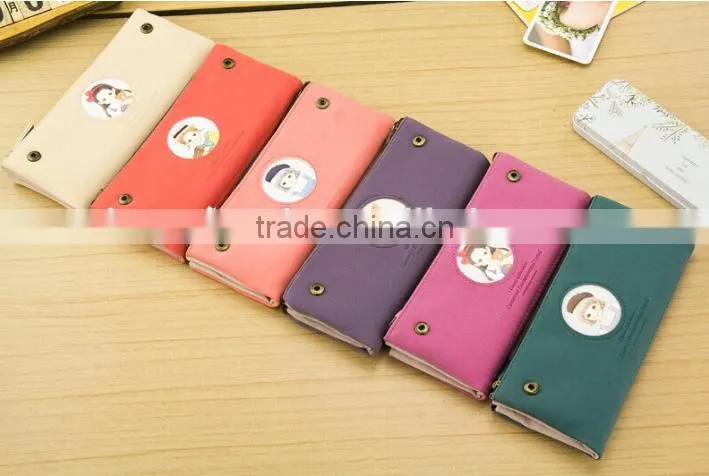 Hot sale two pockets school pencil bag/pencil case