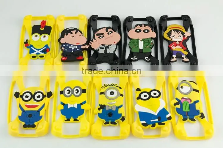 yellow cartoon characters bumper phone case,universal hot selling silicone mobile phone case 3d silicone phone case