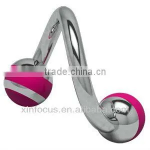 Titanium Tropical Spirals - Green Body Jewelry
