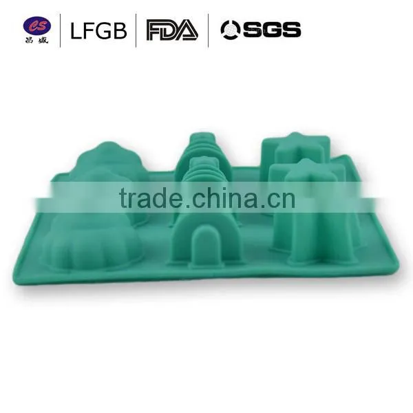 2014 high quality fashionable christmas silicone cake molds for kitchenwave