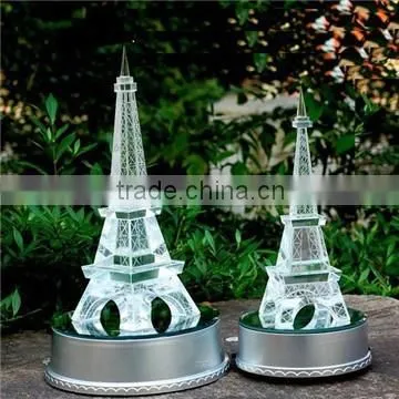Wholesale blank clear elegant 3d laser crystal Eiffel Tower model for souvenir gift