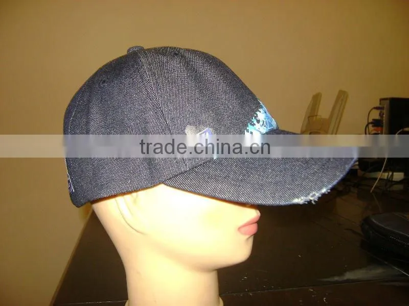 jean baseball cap with hot transfer printing