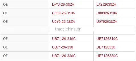 auto spare part K3378 LAY1-26-38ZA for Mazda GM rear disc brake shoes