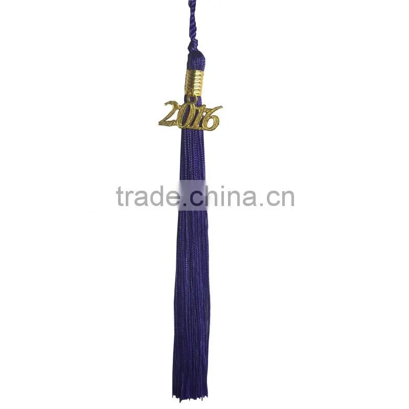 Hot Sell Graduation Cap Purple Tassel With Gold 2016 Charms