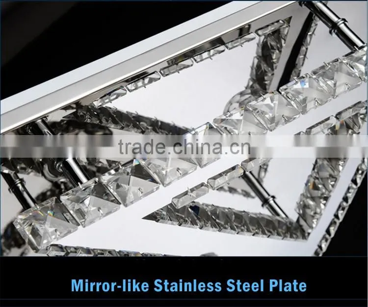Square Stainless Steel Crystal Ceiling Light SMD5730 220V Crystal Ceiling Decoration Light