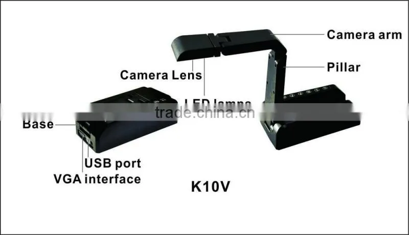 High quality document camera flexible camera arm and camera head