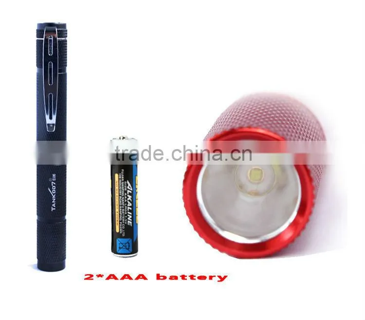 Hot sale-AAA battery pockclip mini flashlight TANK007 E06