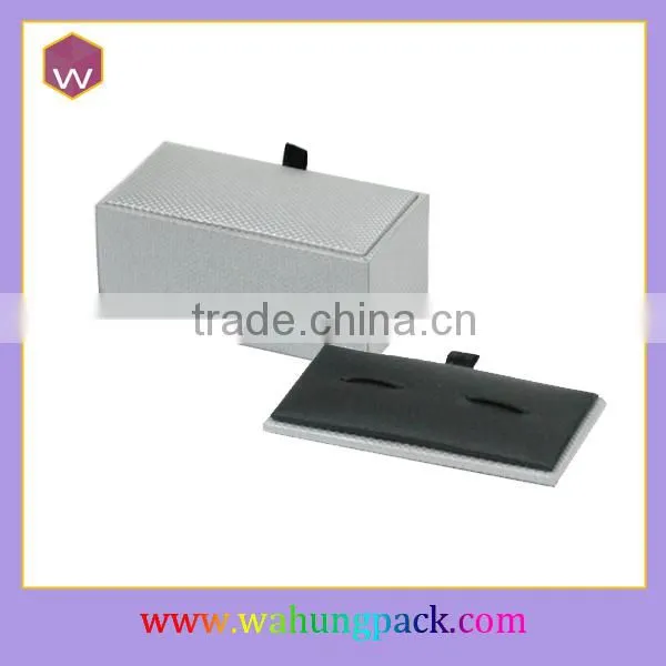 Rectangle Paper Cufflink Gift Box Fashion Yellow Cufflink Box Cardboard With Velvet Lining