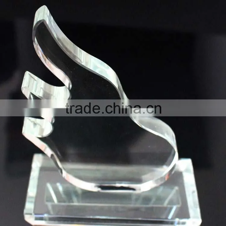 beautiful torch shaped crystal blank trophy for sport competition