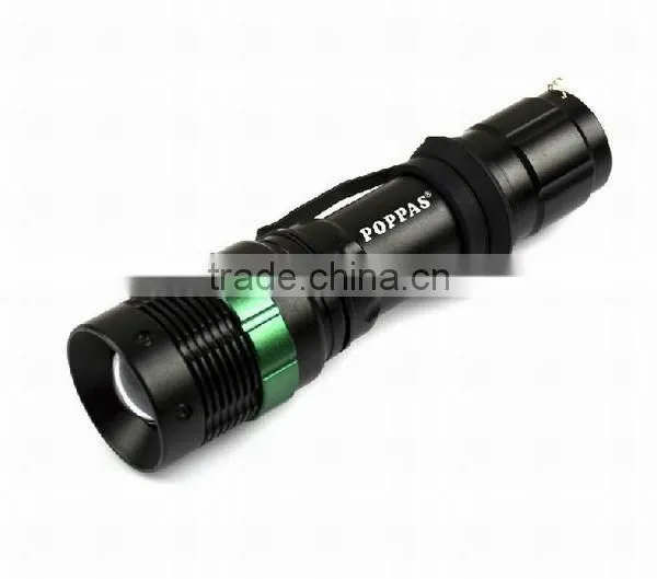 POPPAS T820 Hot Sale XPE Led Adjustable Focus aluminum 1101 Police Flashlight